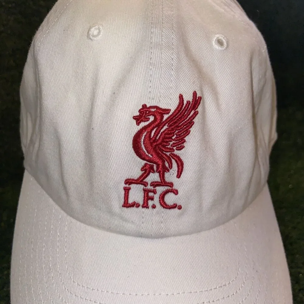 Liverpool FC Cap LFC White Baseball Hat EPL Premier League England YNWA Fans